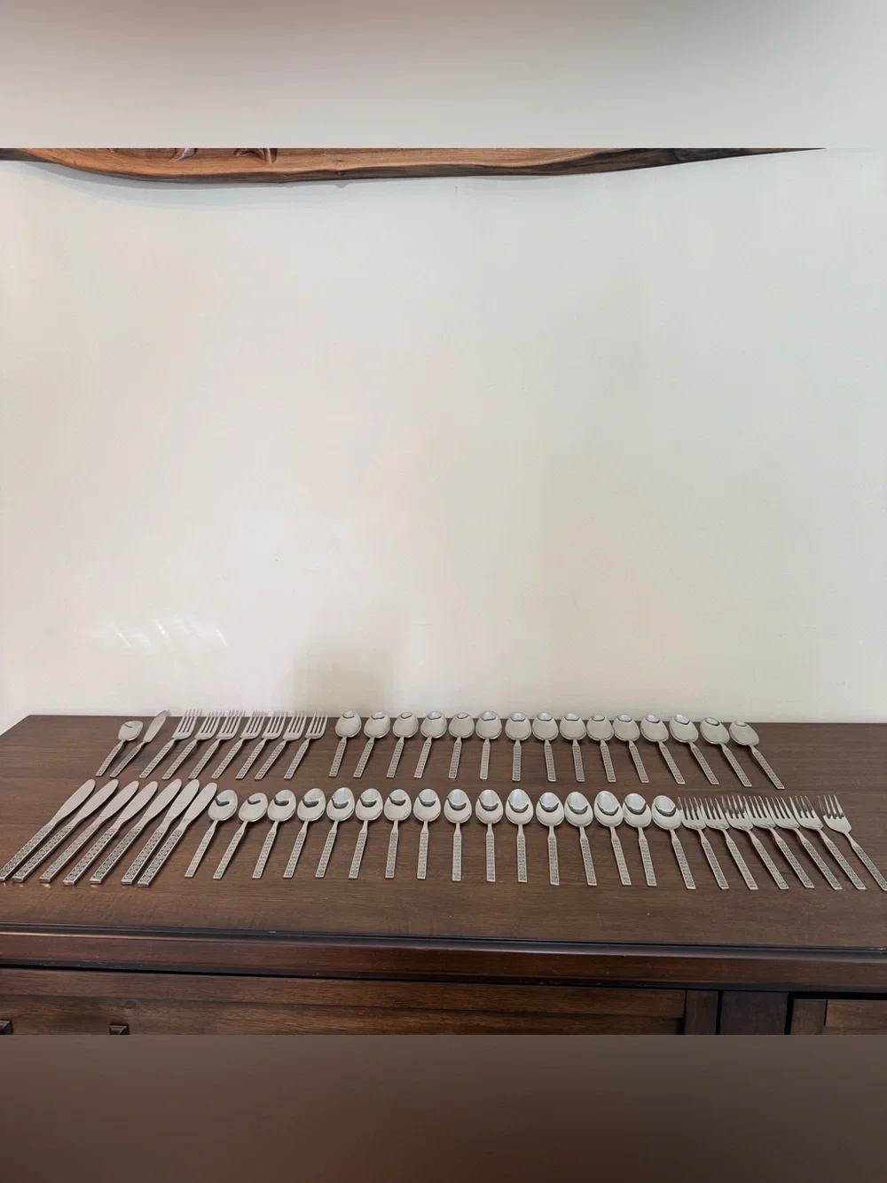 Vtg 55 Pcs LIFETIME CUTLERY stainless Flatware & Serving Pcs mid century pattern